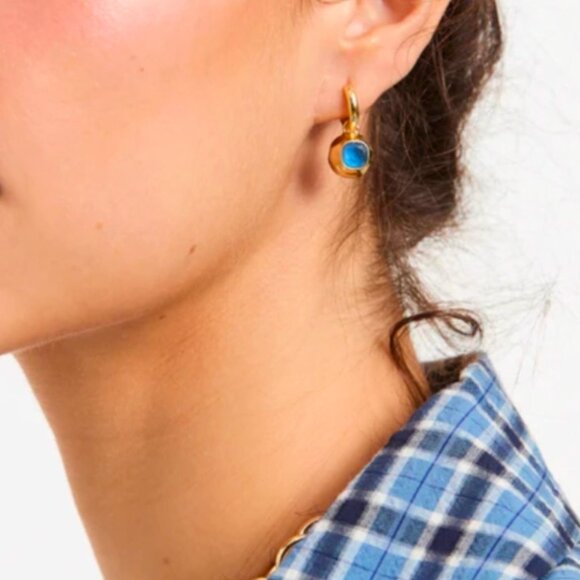 Roxanne Assoulin The Marino Drop Earrings Gold Navy - Picture 1 of 3